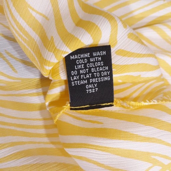 Rafaella Sleeveless Blouse Women's 14 EUC Ruffles Shirt Yellow/White Tank Top - Picture 6 of 7